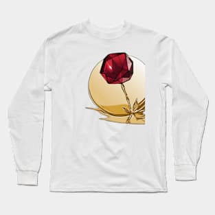 Majestic Crimson Rose Geometric Art No. 1000 Long Sleeve T-Shirt